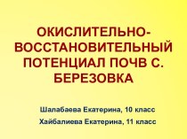 Окислительно-восстановительный потенциал почв С.Березовка