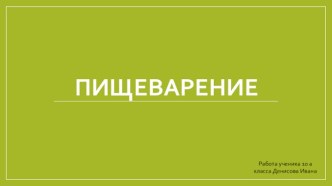 Процесс пищеварения