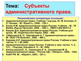 Субъекты административного права