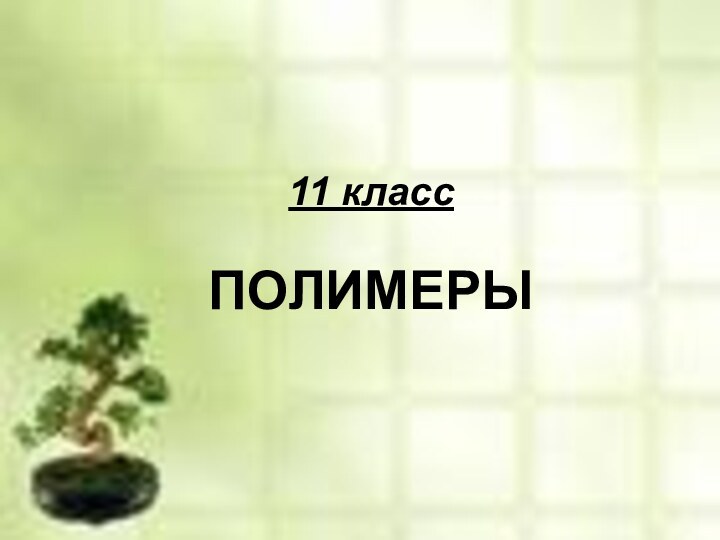 11 класс   ПОЛИМЕРЫ