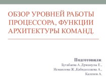 Обзор уровней работы процессора, функции архитектуры команд.