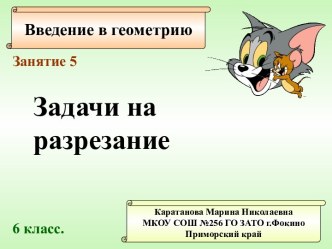 Задачи на разрезание (занятие 5)