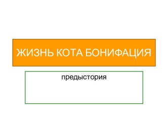 ЖИЗНЬ КОТА БОНИФАЦИЯ