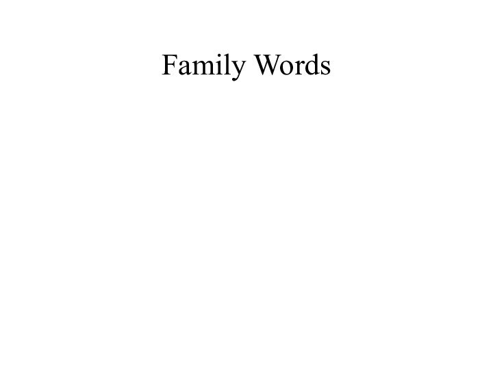 Family Words