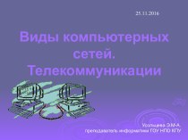 Виды компьютерных сетей. Телекоммуникации