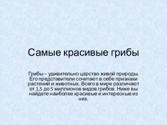 Самые красивые грибы