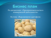 Бизнес план: Выращивание картофеля