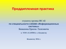      Отчет по производственной практикеСпециальность 1305000 Информационные системы       Преддипломная практика         