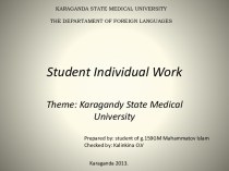Student individual work