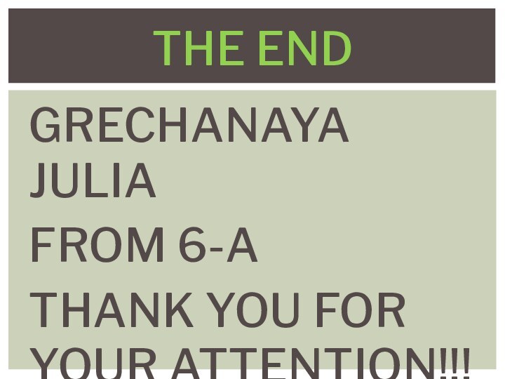 GRECHANAYA JULIAFROM 6-ATHANK YOU FOR YOUR ATTENTION!!!THE END