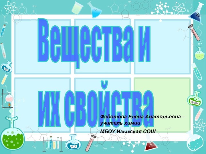 Вещества и их свойстваФедотова Елена Анатольевна – учитель химии МБОУ Изыхская СОШ