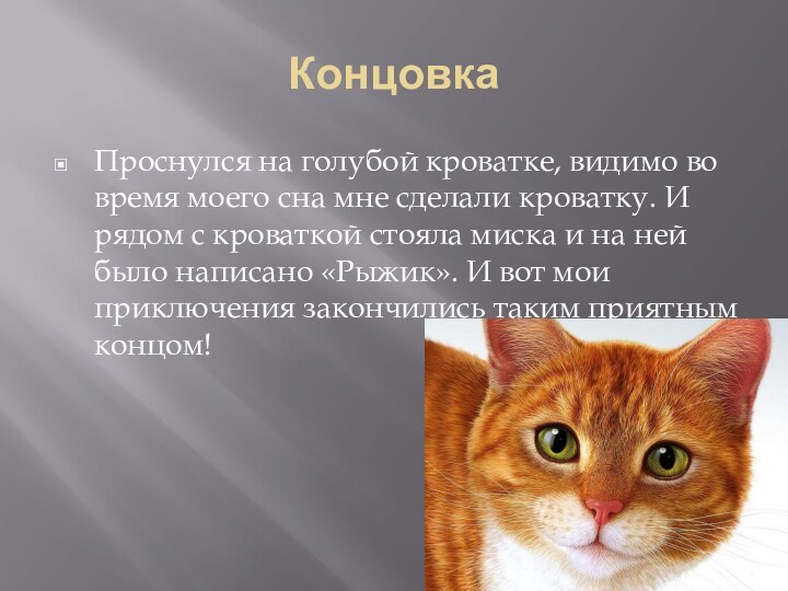 КонцовкаПроснулся на голубой кроватке, видимо во время моего сна мне сделали кроватку.