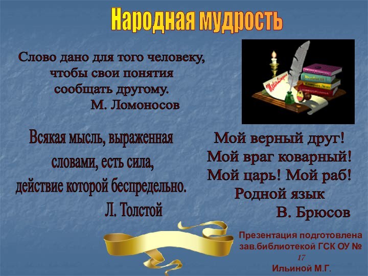 Слово дано для того человеку, чтобы свои понятия сообщать другому.