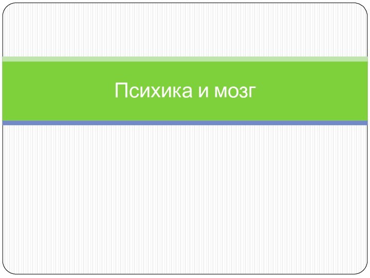 Психика и мозг