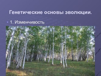 Генетические основы эволюции