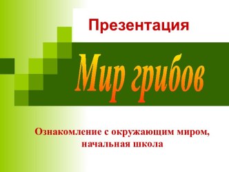 Мир грибов