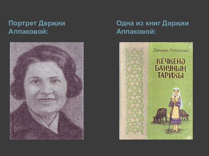 Портрет Дәрҗии Аппаковой: Одна из книг Дәрҗии Аппаковой: