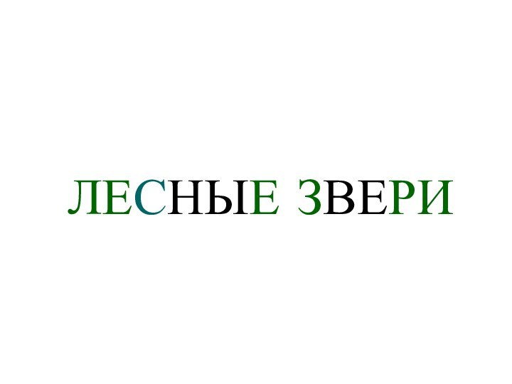 ЛЕСНЫЕ ЗВЕРИ