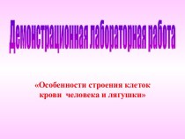 Особенности строения клеток крови человека и лягушки