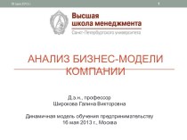 Анализ Бизнес-модели компании