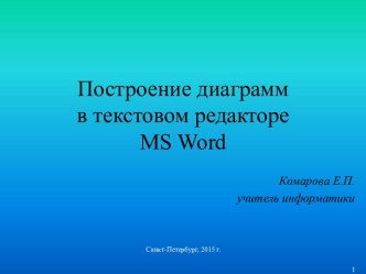 Построение диаграмм в текстовом редакторе MS Word