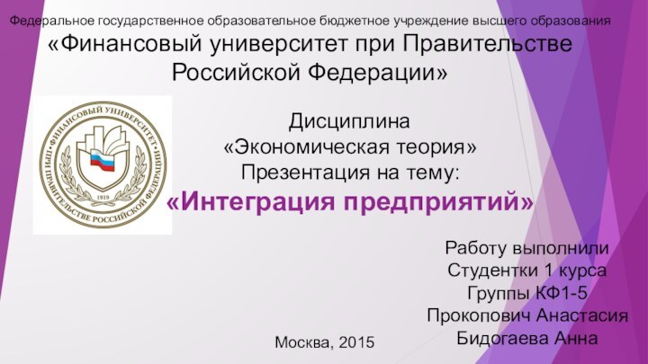 Федеральное государственное образовательное бюджетное учреждение высшего образования «Финансовый университет при Правительстве Российской