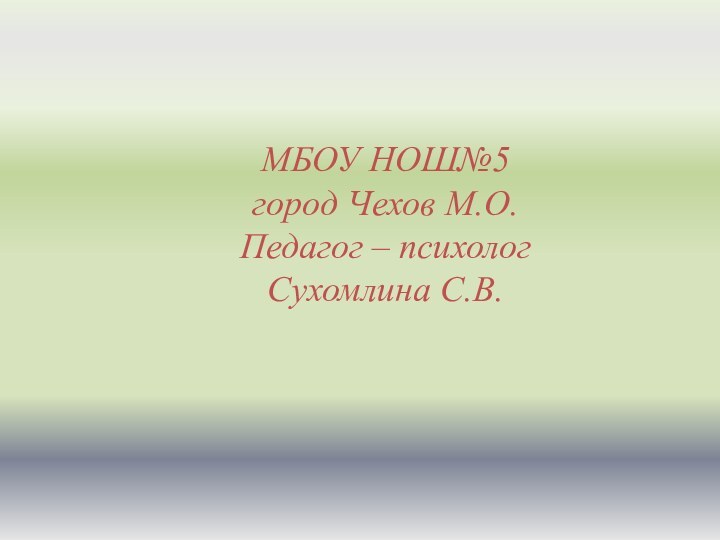 МБОУ НОШ№5