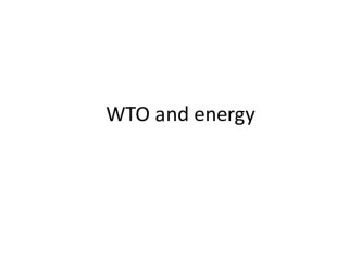 Wto and energy