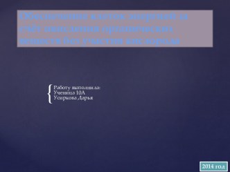 Обеспечение клеток энергией за счёт окисления органических веществ без участия кислорода