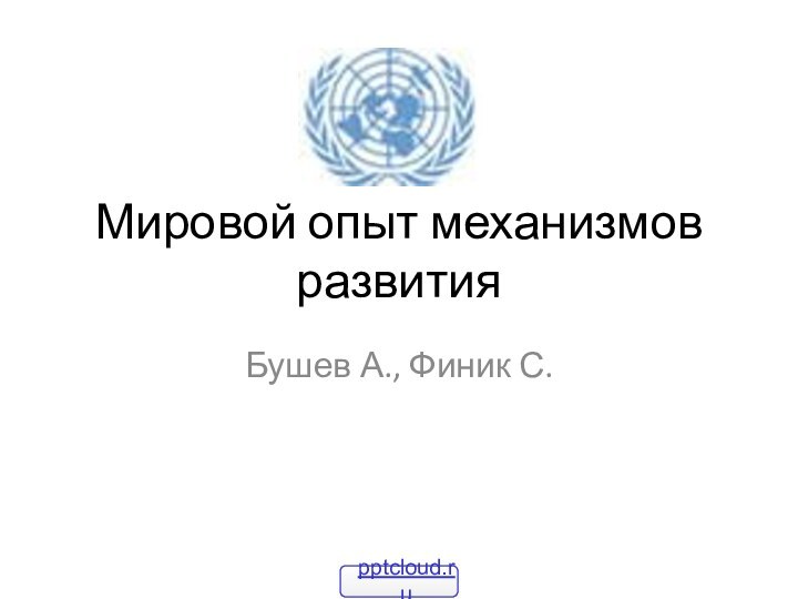 Мировой опыт механизмов развитияБушев А., Финик С.