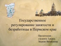 Государственное регулирование занятости и безработицы в Пермском крае