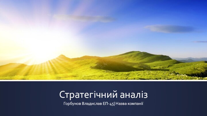 Стратегічний аналізГорбунов Владислав ЕП-45| Назва компанії