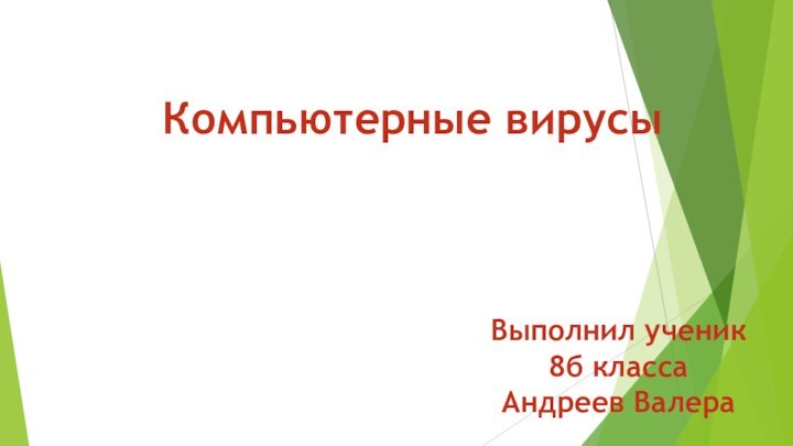 Компьютерные вирусыВыполнил ученик8б класса Андреев Валера