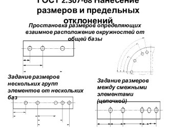 ГОСТ 2.307-68 Нанесение размеров и предельных отклонений