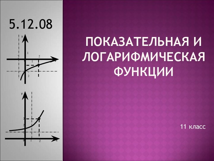 Показательная и логарифмическая функции11 класс5.12.08