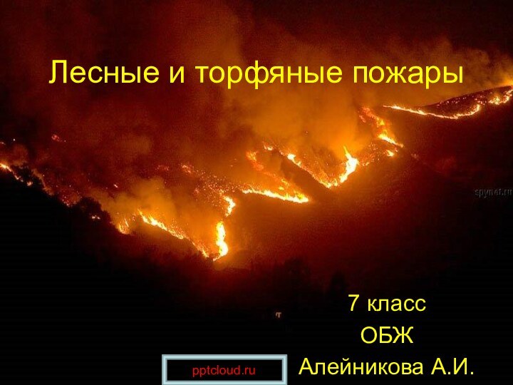 Лесные и торфяные пожары7 классОБЖАлейникова А.И.