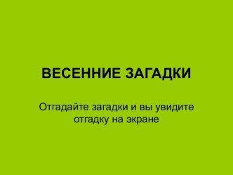 Весеннее занятие