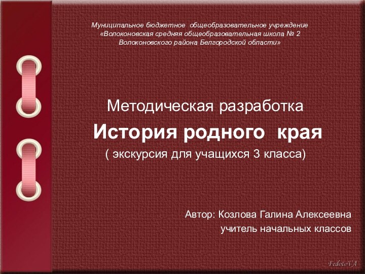 Муниципальное бюджетное общеобразовательное учреждение «Волоконовская средняя общеобразовательная школа № 2 Волоконовского района