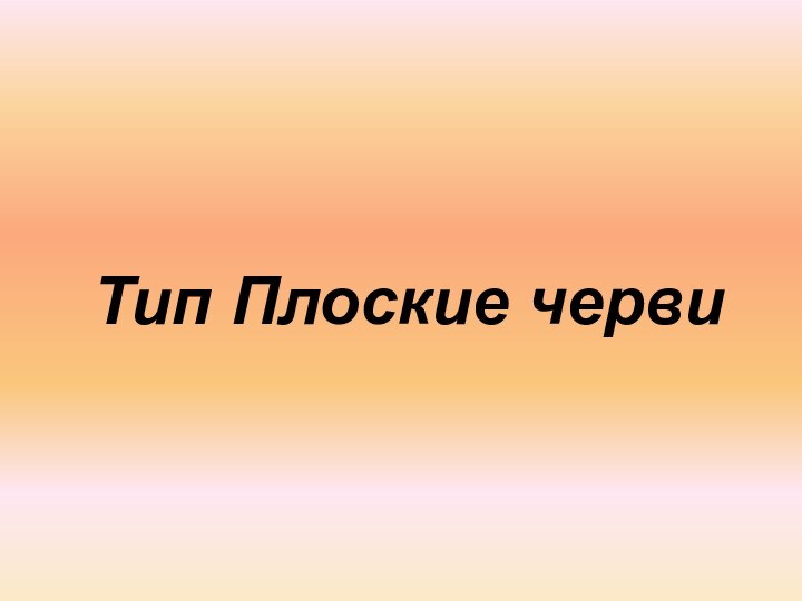 Тип Плоские черви