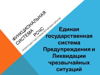 Функциональная системарсчс