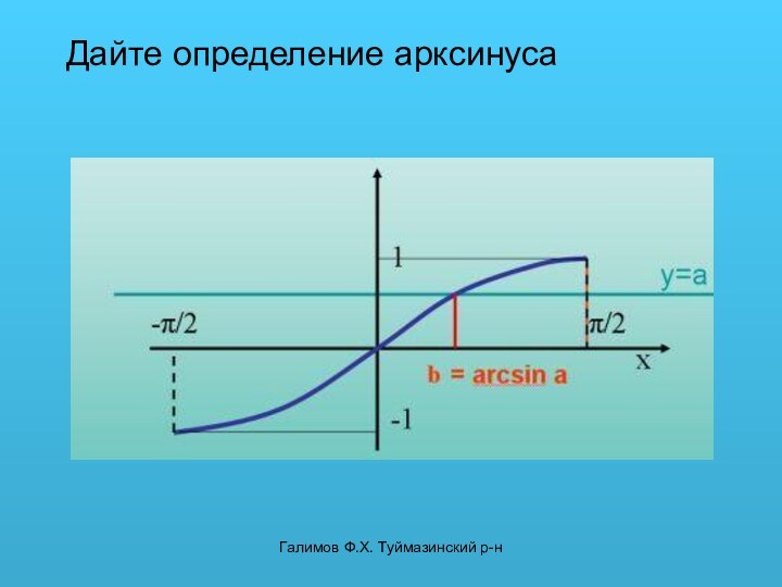 Галимов Ф.Х. Туймазинский р-нДайте определение арксинуса