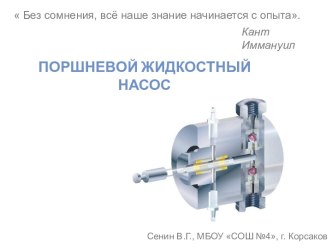 Поршневой жидкостный насос