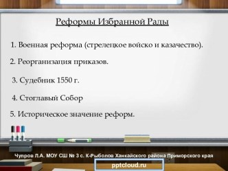 Реформы Избранной Рады и последствия этого