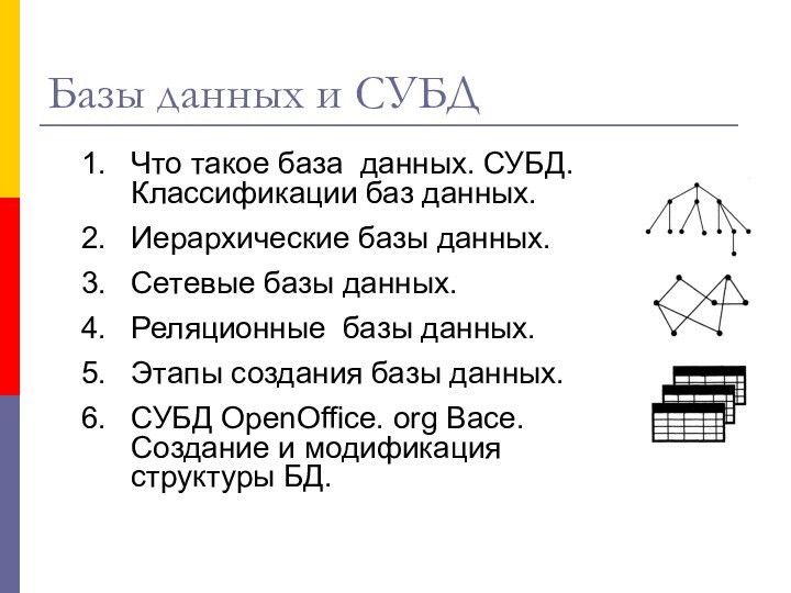 Что такое база данных. СУБД. Классификации баз данных. Иерархические базы данных.Сетевые базы