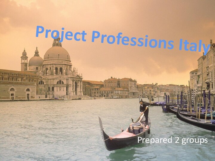 Project Professions ItalyPrepared 2 groups