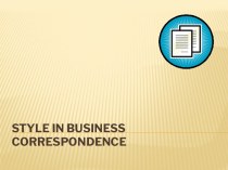 Style in Business Correspondence