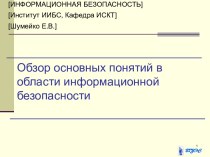 Основные понятия в области информационной безопасности