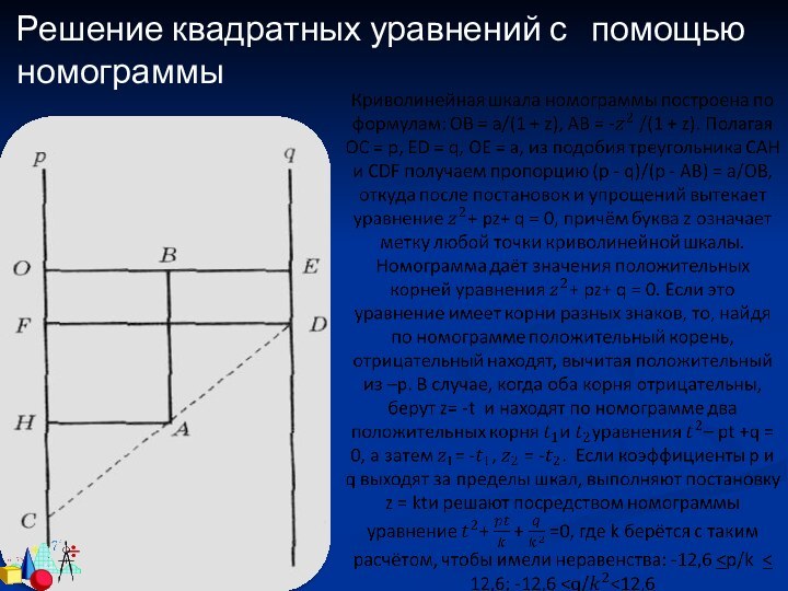  Решение квадратных уравнений с  помощью номограммы