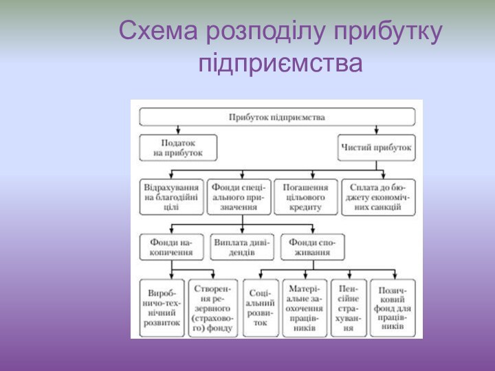 Схема розподілу прибутку підприємства