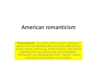 American romanticism